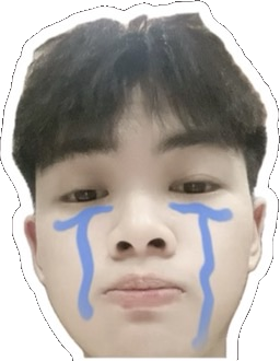 Sticker khuôn mặt buồn bã
